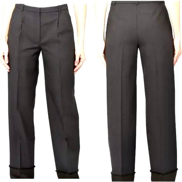 Theory Black Satin Cuffed Trousers - Picture 3 of 9